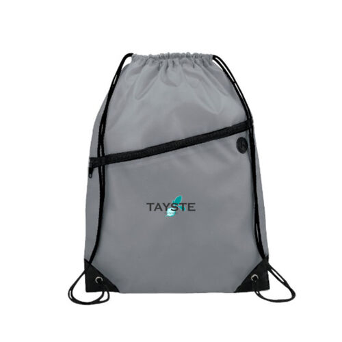 CC - Robin Drawstring Polyester Bag with Front Zipper Pocket Thumbnail